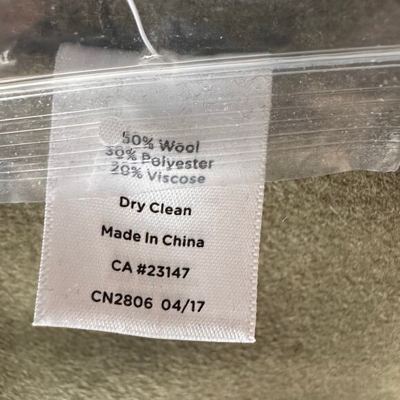 Talbots Double Open Face Fly Away Vest Size M Olive Green Wool Blend Long - Picture 8 of 10